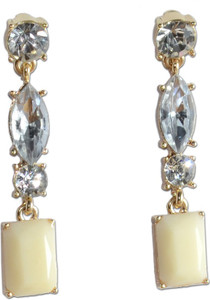 Colors of Sin Crystal drop white Alloy Dangle Earring, Drop Earring