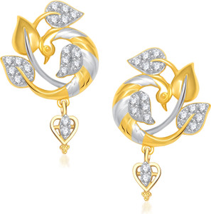 VK Jewels Beautiful Feathers Of Mayur Cubic Zirconia Alloy Drop Earring