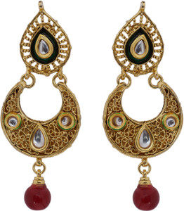 Hyderabadi Abhushan Moon Pearl Alloy Chandbali Earring