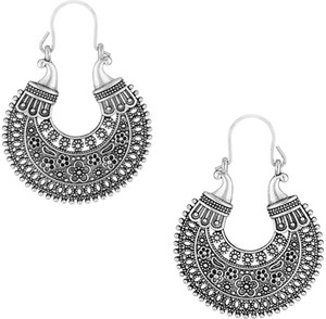 Crazytowear Antique Mines Oxidised Alloy Hoop Earring