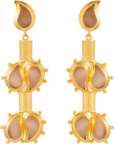 Voylla Artificial Classic Textured Cubic Zirconia Alloy Dangle Earring