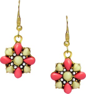 Jewelz Pink Stone Collection Metal Dangle Earring