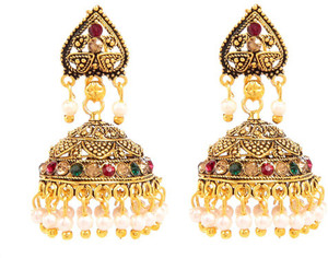 GoldNera Colored Mugal Alloy Jhumki Earring