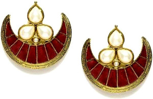 The Jewel Box Crescent Chaand Pearl Copper Chandbali Earring