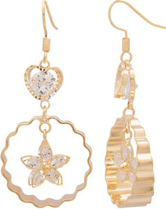 Voylla Artificial Classic Plain Cubic Zirconia Alloy Dangle Earring