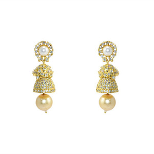 MP Fine Jewellery Artistic Pair Of Tops Zircon Alloy Jhumki Earring