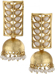 The Jewel Box Antique Pearl Brass Jhumki Earring