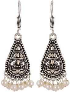 Waama Jewels Silver plated Women Official Gift Girl Artificial Jewellery Fetival wear Brass Dangle Earring