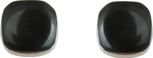 Waama Jewels Charming Steel Black Silver Plated Stud for Girls and Women Brass Stud Earring