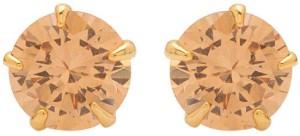 Voylla Artificial Classic Plain Cubic Zirconia Brass Stud Earring