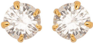 Voylla Artificial Classic Plain Cubic Zirconia Brass Stud Earring