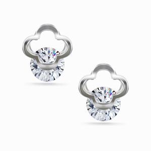 Sarah Rhinestone Floral Metal Stud Earring