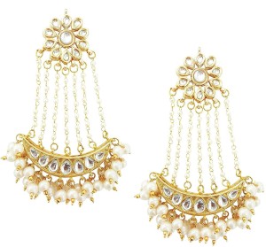 Mehrunnisa Traditional Kundan Pearls For Women Metal Drop Earring