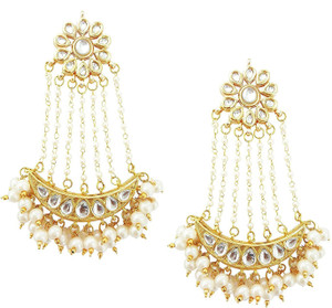 Mehrunnisa Traditional Kundan Pearls For Women Metal Drop Earring