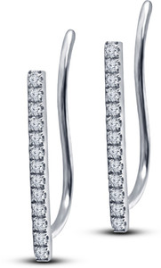 Kirati Cuff Cubic Zirconia Sterling Silver Stud Earring