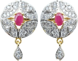 Waama Jewels Multi Gemstones Fashion Jewellery Drop Style for women and girl Festive ethnic Brass Drop Earring