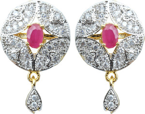 Waama Jewels Multi Gemstones Fashion Jewellery Drop Style for women and girl Festive ethnic Brass Drop Earring