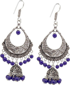 Frabjous Fusion Indiano Enriched German Silver Dangle Earring