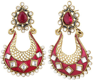 Jewels Guru Diva Style Pearl Alloy Chandbali Earring