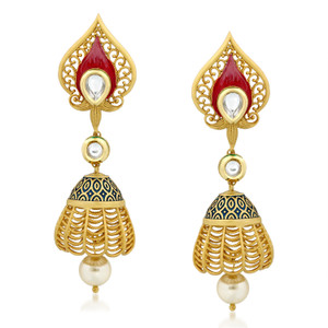 VK Jewels Admirable Kundan Alloy Jhumki Earring