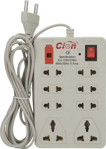 Cion 8 + 1 Mini Strip Extension cord 6 Three Pin Socket