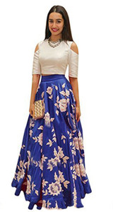 JULLE Silk Embroidered Lehenga Choli Material
