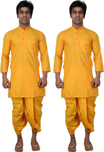 Espark Men Kurta Dhoti Pant Set Buy Yellow Espark Men Kurta