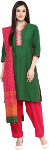 trishaa by pantaloons women's kurta, pyjama & dupatta set 110008420GREEN