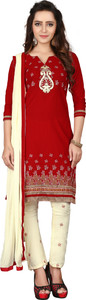 BanoRani Cotton Embroidered Salwar Suit Dupatta Material
