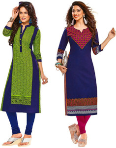 Jevi Prints Cotton Printed Kurti Fabric