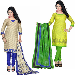 Drapes Cotton Printed Salwar Suit Dupatta Material