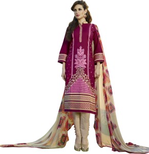 BanoRani Cotton Embroidered Salwar Suit Dupatta Material