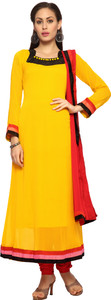 Designersareez Chiffon Solid Semi-stitched Salwar Suit Dupatta Material