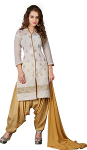 BanoRani Chanderi Embroidered Salwar Suit Dupatta Material
