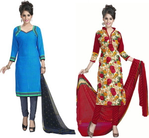 Giftsnfriends Crepe Printed Salwar Suit Dupatta Material