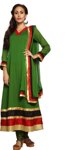 Designersareez Chiffon Solid Semi-stitched Salwar Suit Dupatta Material