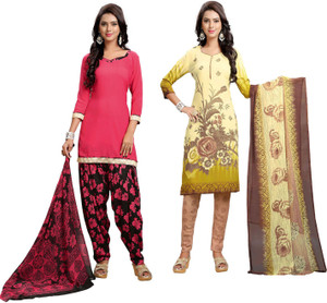 Giftsnfriends Crepe Printed Salwar Suit Dupatta Material