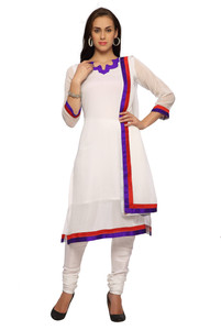 Designersareez Chiffon Solid Semi-stitched Salwar Suit Dupatta Material