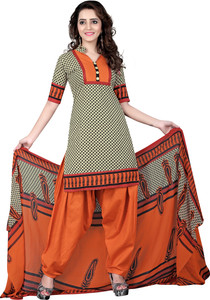 BanoRani Cotton Polyester Blend Printed Salwar Suit Dupatta Material