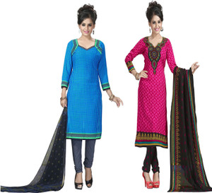 Giftsnfriends Crepe Printed Salwar Suit Dupatta Material