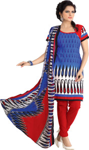 BanoRani Cotton Polyester Blend Printed Salwar Suit Dupatta Material
