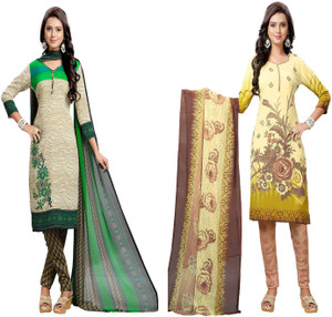Giftsnfriends Crepe Printed Salwar Suit Dupatta Material