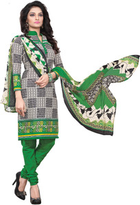 BanoRani Cotton Polyester Blend Printed Salwar Suit Dupatta Material