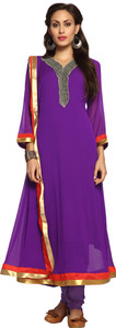 Designersareez Chiffon Solid Semi-stitched Salwar Suit Dupatta Material