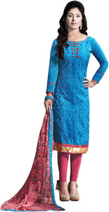 Paroma Art Chanderi Embroidered Salwar Suit Material