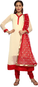 Designersareez Chiffon Solid Semi-stitched Salwar Suit Dupatta Material