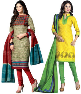 Drapes Cotton Printed Salwar Suit Dupatta Material