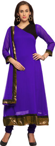 Designersareez Chiffon Solid Semi-stitched Salwar Suit Dupatta Material