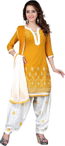 BanoRani Chanderi Embroidered Salwar Suit Dupatta Material