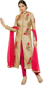 zelly creation cotton blend embroidered salwar suit material(semi stitched) MASTANI_GOLD